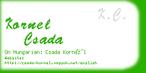 kornel csada business card